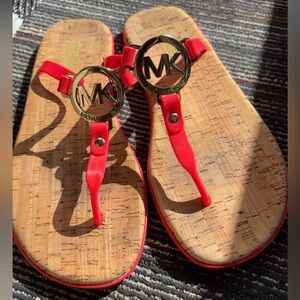 Michael Kors Jelly Cork Sandals with Gold Accents